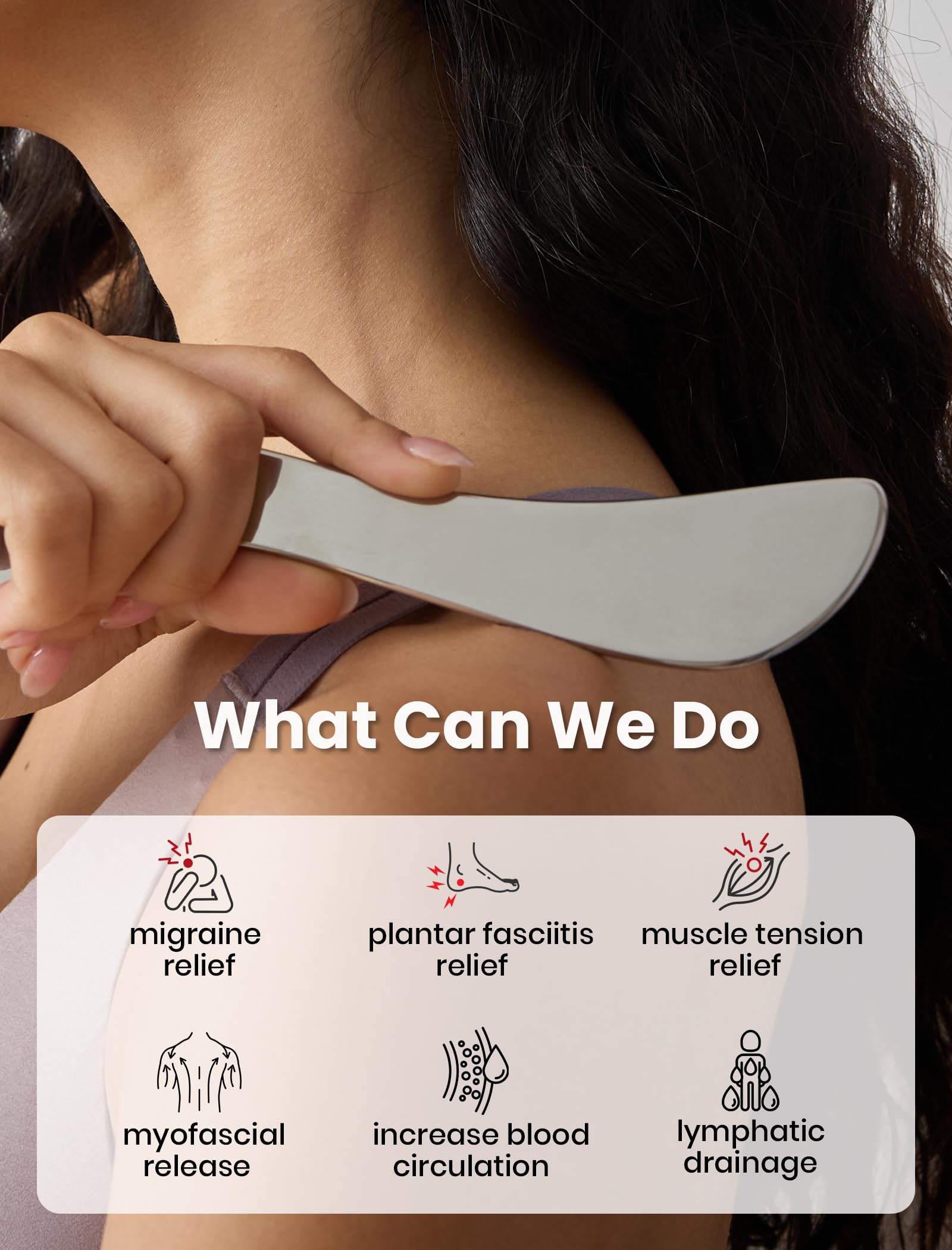 Lifechill stainless steel massager supports lymphatic drainage and swelling reduction.