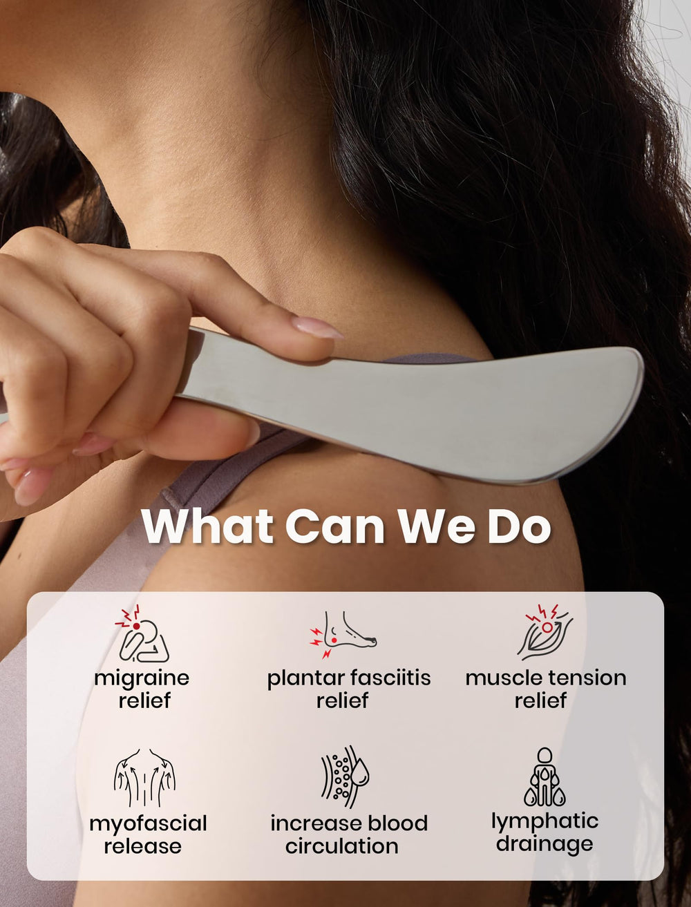 Lifechill stainless steel massager supports lymphatic drainage and swelling reduction.
