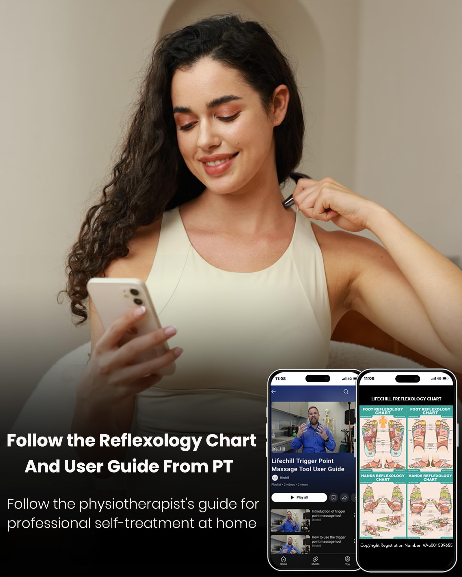 Lifechill thumb-saver feature supports therapists and self-massage.