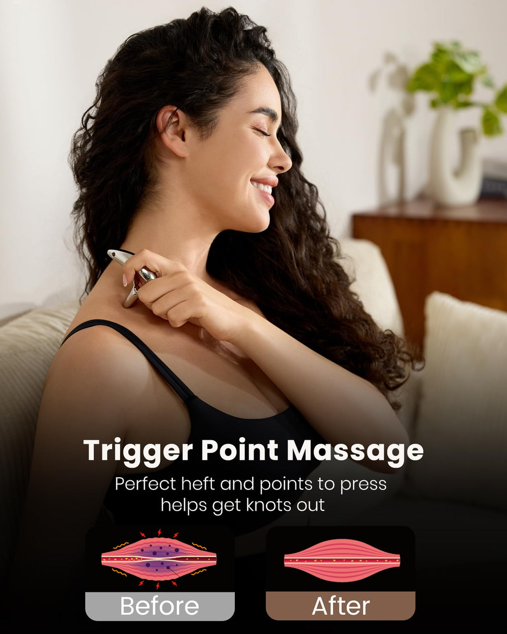 Lifechill Trigger Point Massage Tool's mirror finish glides smoothly over the skin