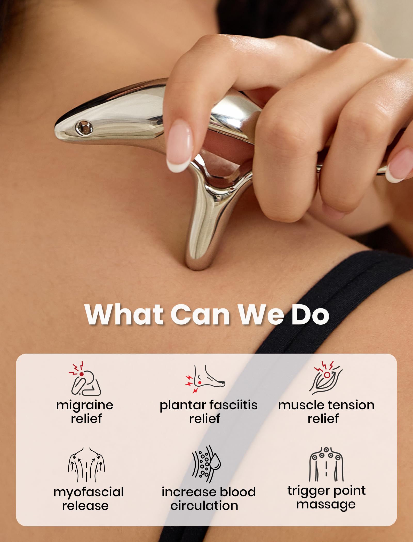 Lifechill Trigger Point Massage Tool with polished edges delivers a smoother, scratch-free experience