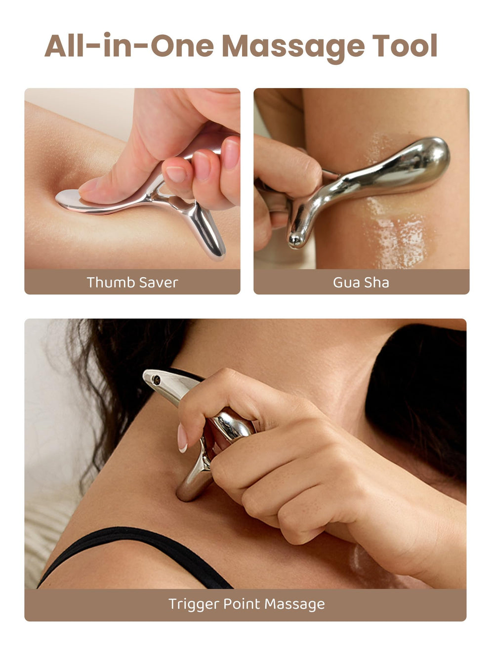 Lifechill Trigger Point Massage Tool features wing-shaped design for versatile neck-to-foot massage