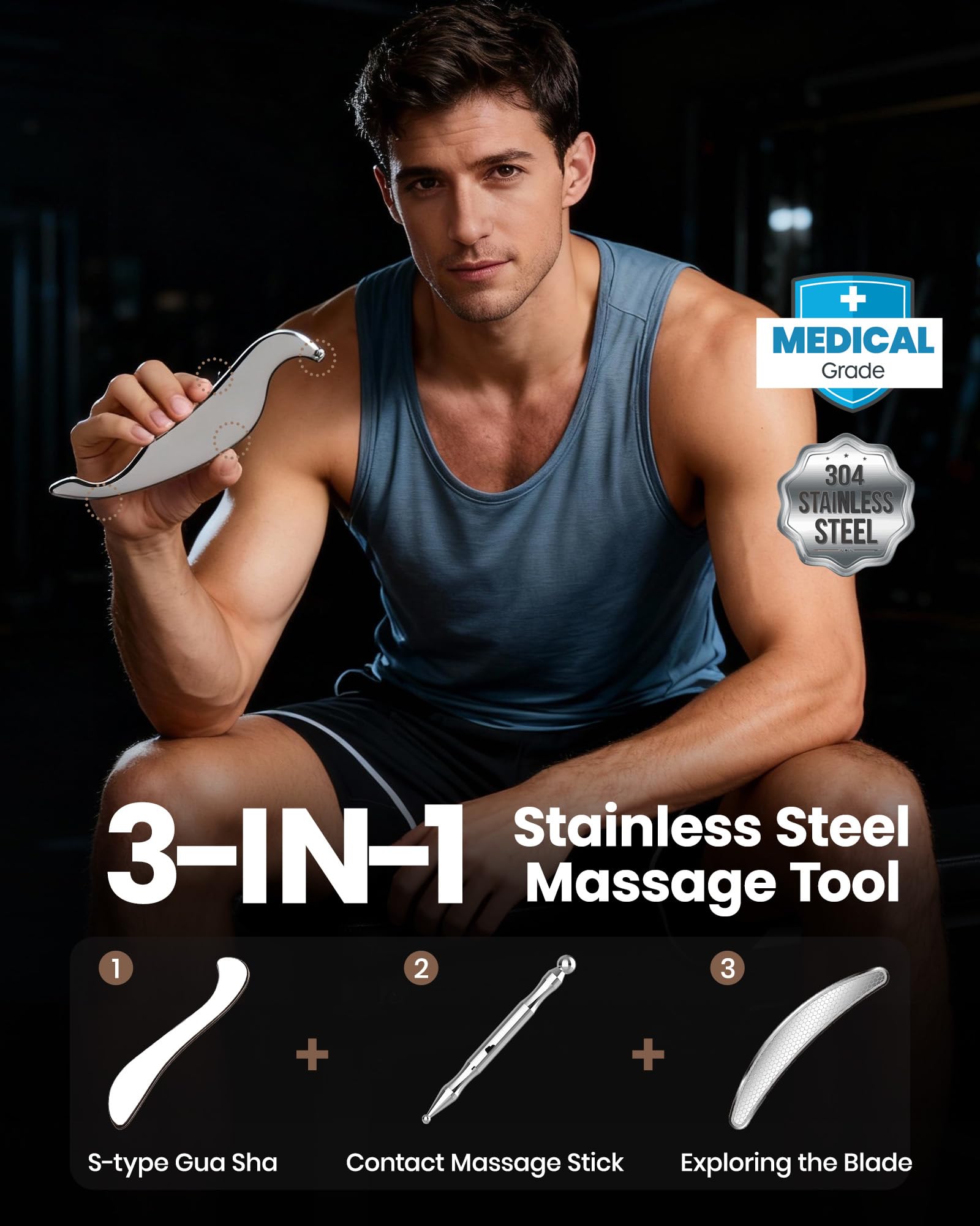 LifeChill upgraded dual-edge design demonstrating smooth edges for easy gliding across skin.