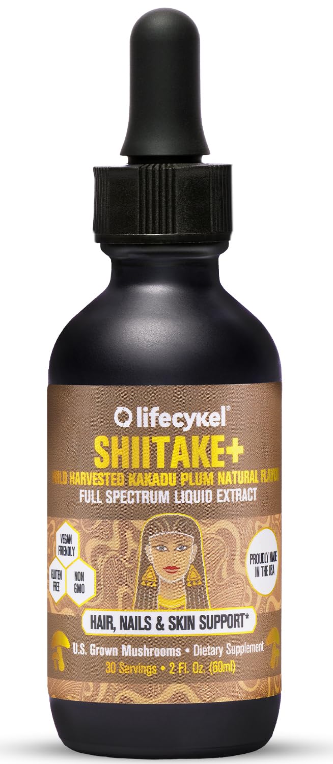 Life Cykel shiitake bottle drops support nourished skin and nails.