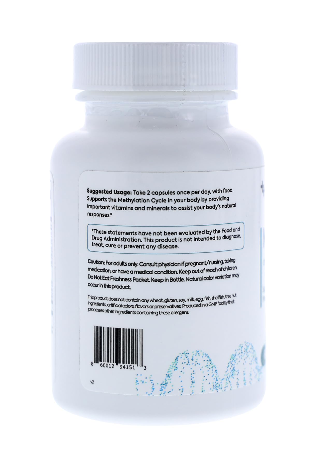 Close-up of Methylfolate capsules highlighting high-bioavailability formulation.