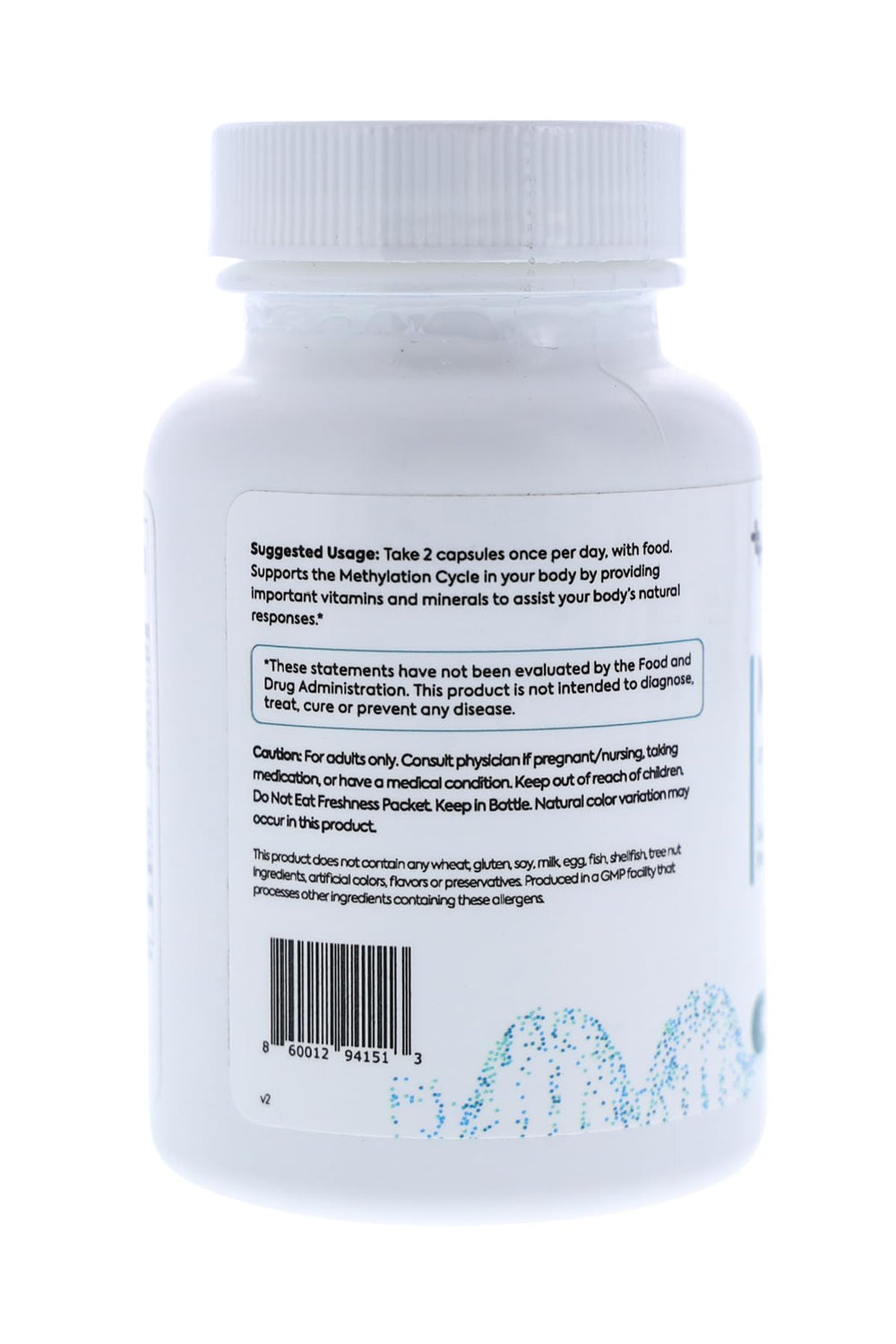 Close-up of Methylfolate capsules highlighting high-bioavailability formulation.