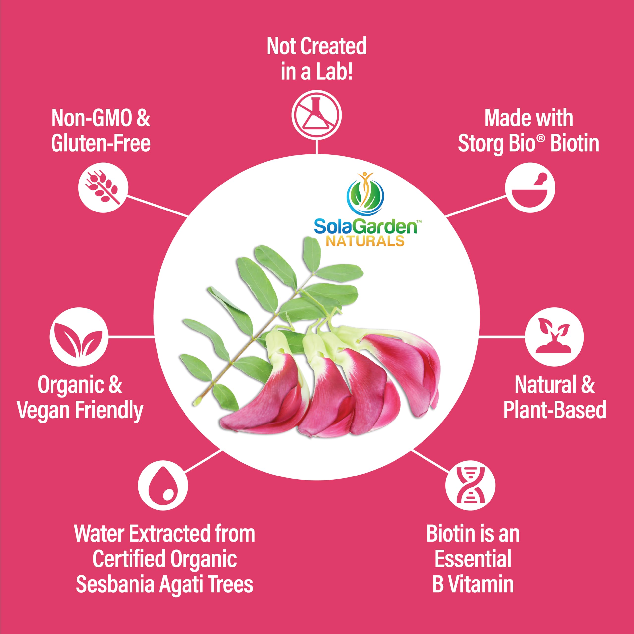 LifeGarden Naturals biotin label close-up with organic certification