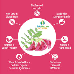 LifeGarden Naturals biotin label close-up with organic certification