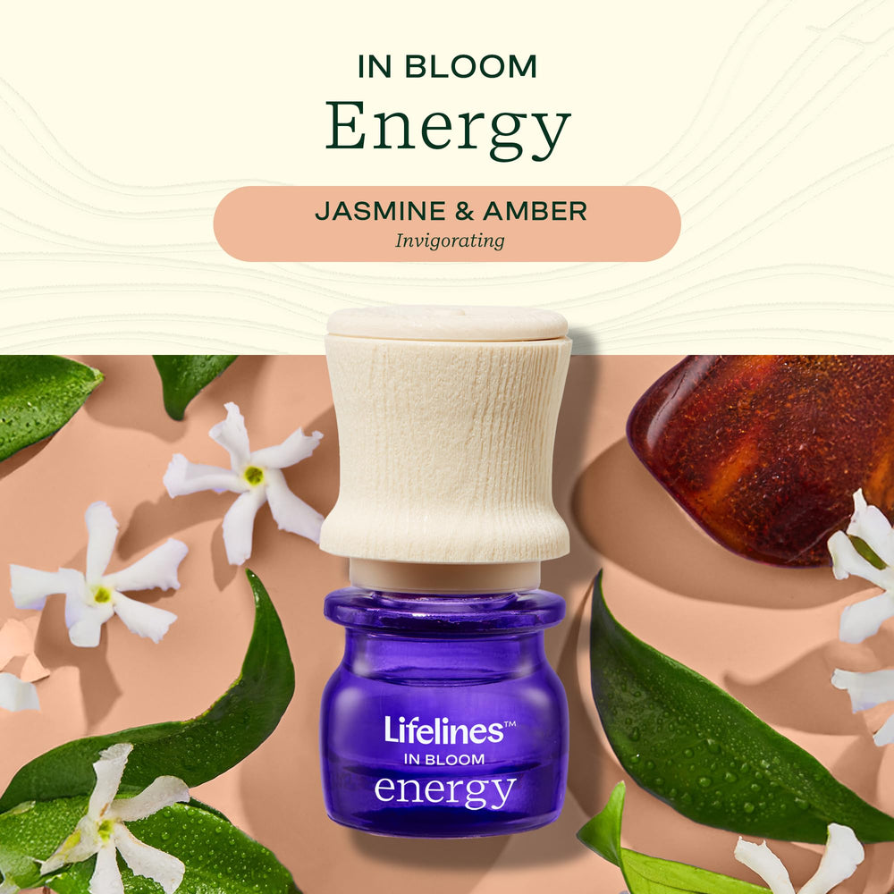 Botella de In Bloom con aroma de jazmín y ámbar