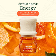 Lifelines Citrus Grove blend bottle provides bright, uplifting diffusion around the home.