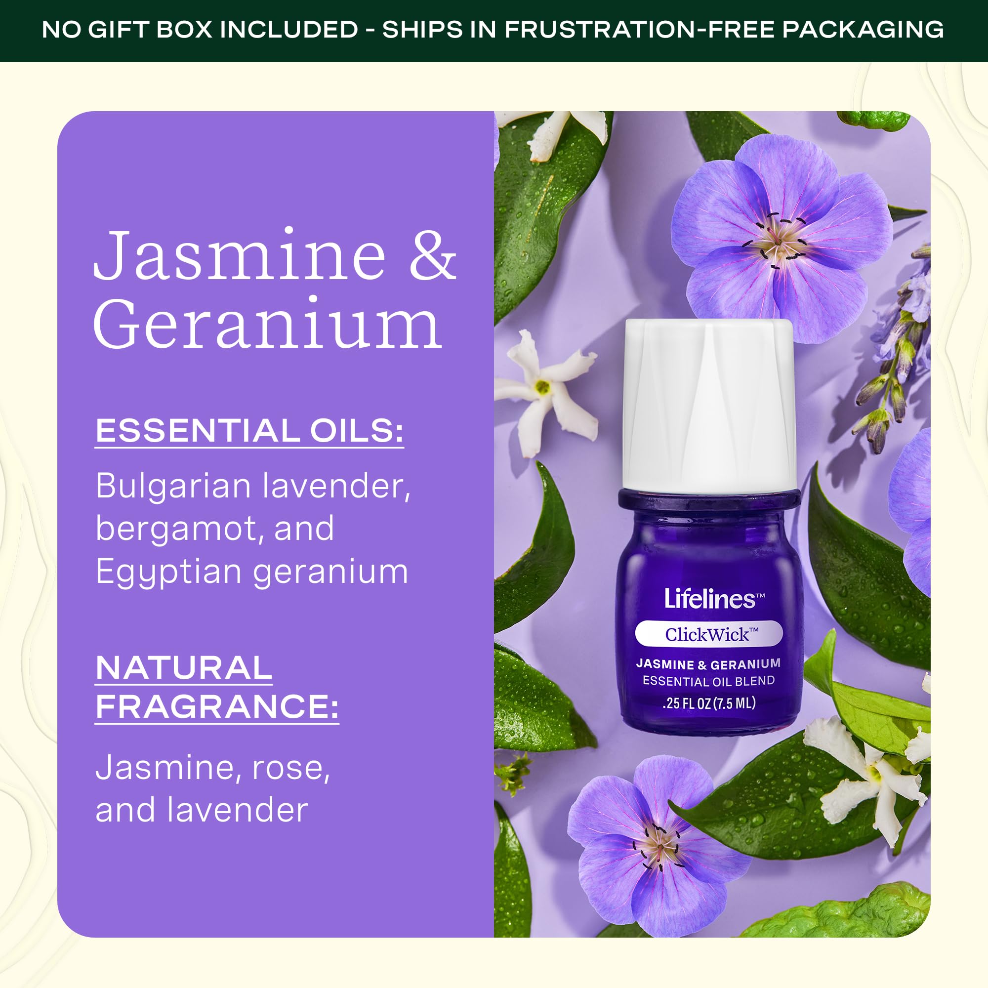 Lifelines ClickWick Bloom fragrance close-up highlights lavender and geranium notes