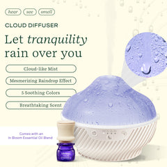 Lifelines Cloud Ultrasonic Diffuser showing sunset color cycle lighting