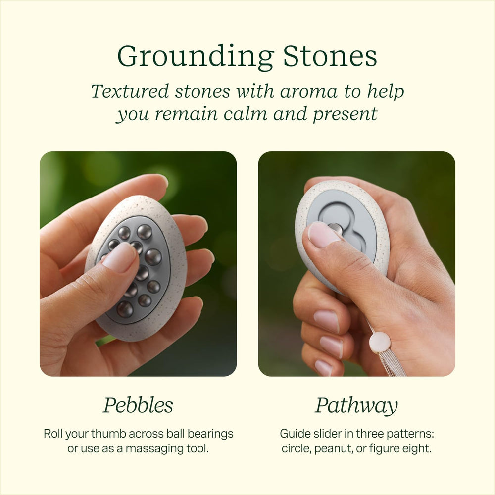 Lifelines dual-stone swivel design for tactile engagement and focus.
