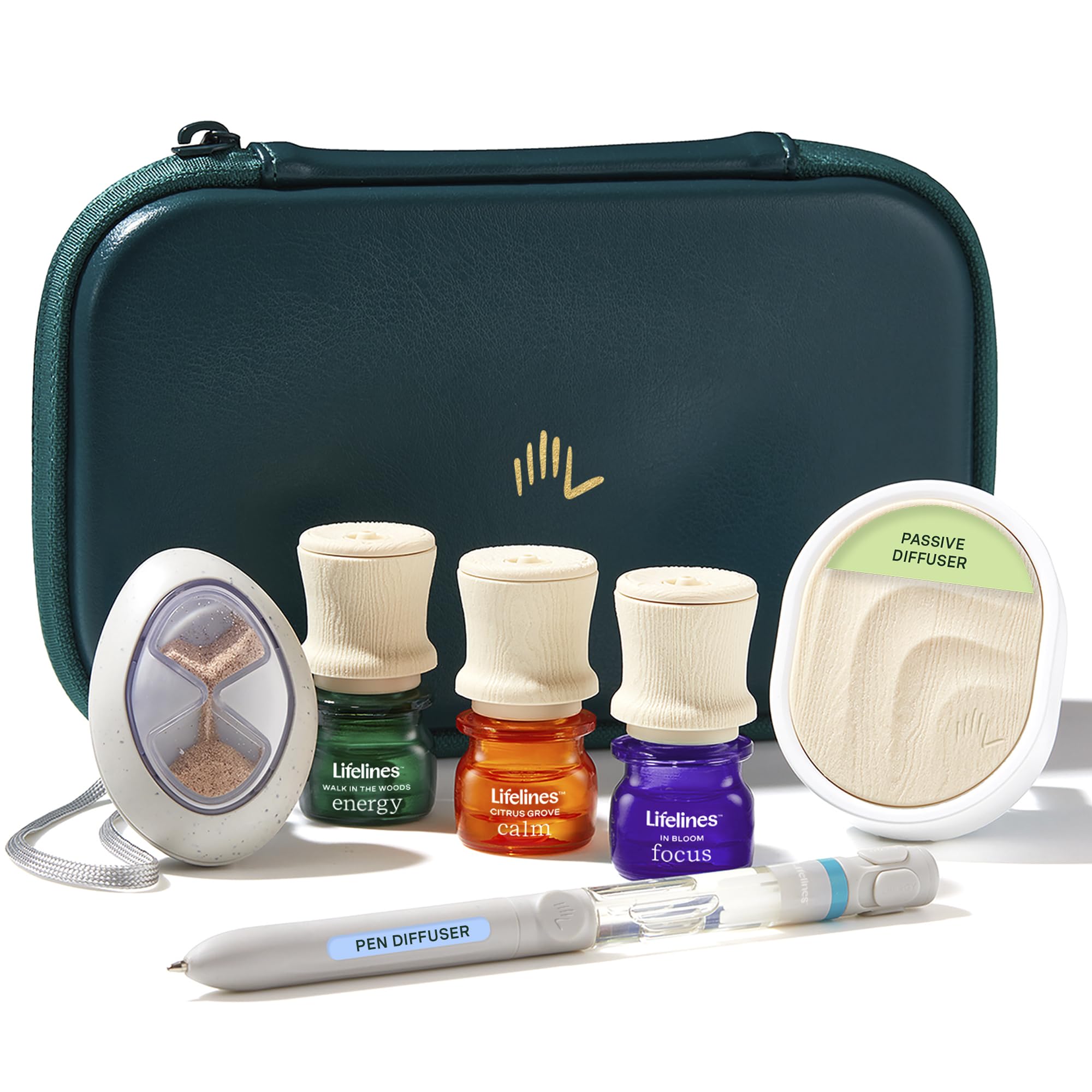 Lifelines Everyday Diffuser in travel case for portable calm.