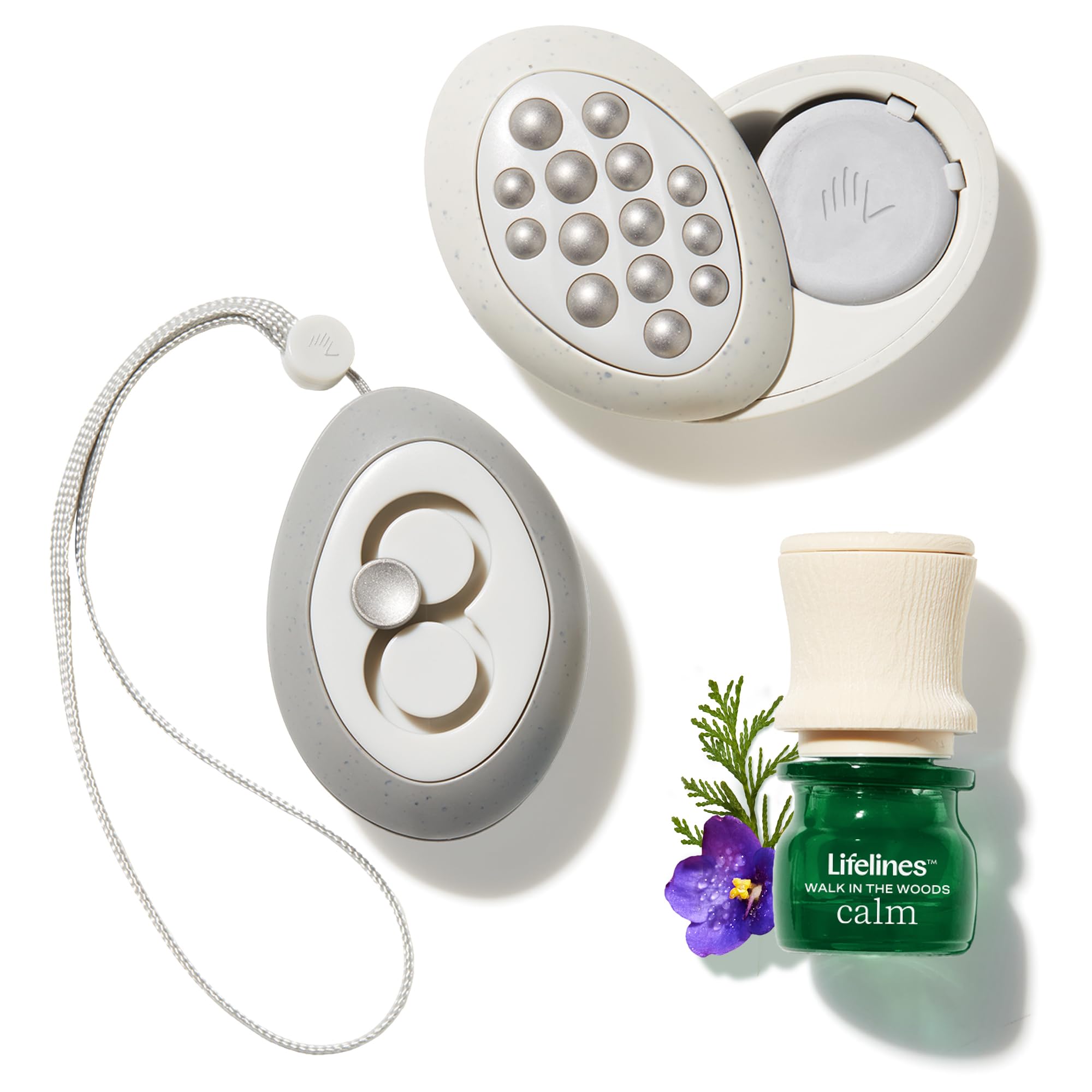 Lifelines Flow grounding stones 2-pack for calm, focused moments on the go.