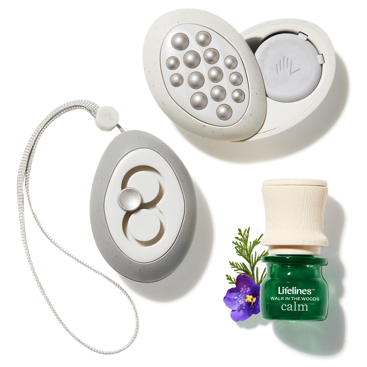 Lifelines Flow grounding stones 2-pack for calm, focused moments on the go.