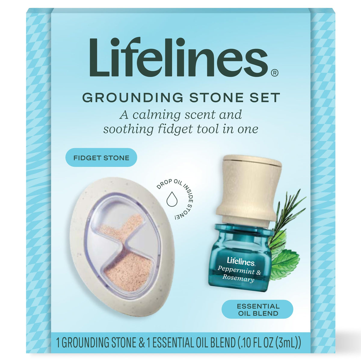 Lifelines grounding stone close-up showing tactile surface for focused moments.