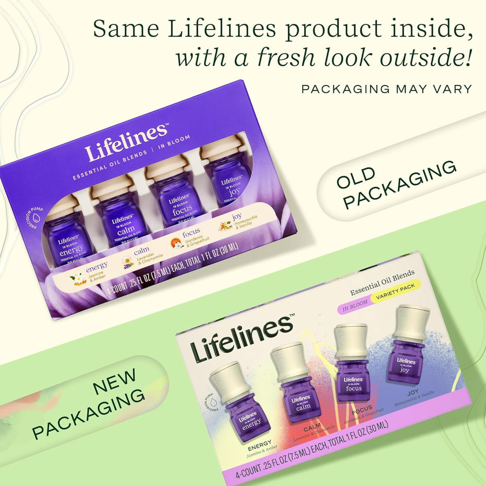 Lifelines In Bloom botanical essences close-up highlighting pure essential oil blends.