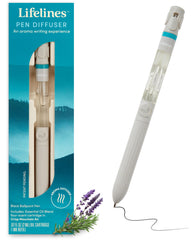 Lifelines Pen Diffuser with Crisp Mountain Air aroma enhances writing focus