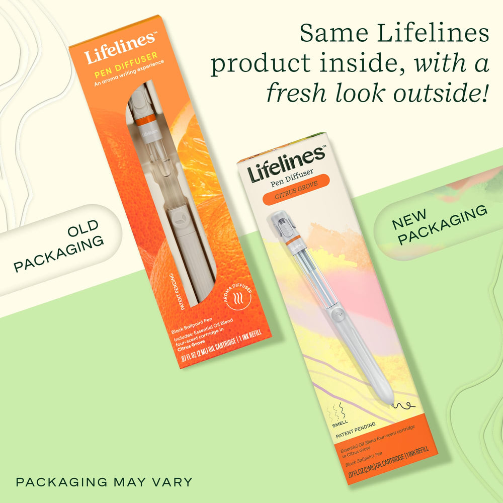 Lifelines gift-ready packaging makes a thoughtful aromatherapy writing gift.