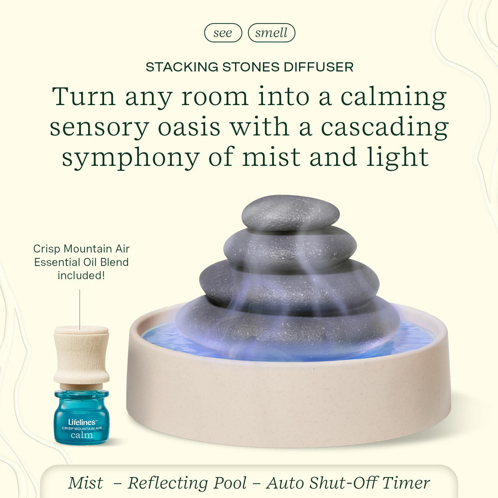 Lifelines diffuser with ambient light setting creates a soothing mood.