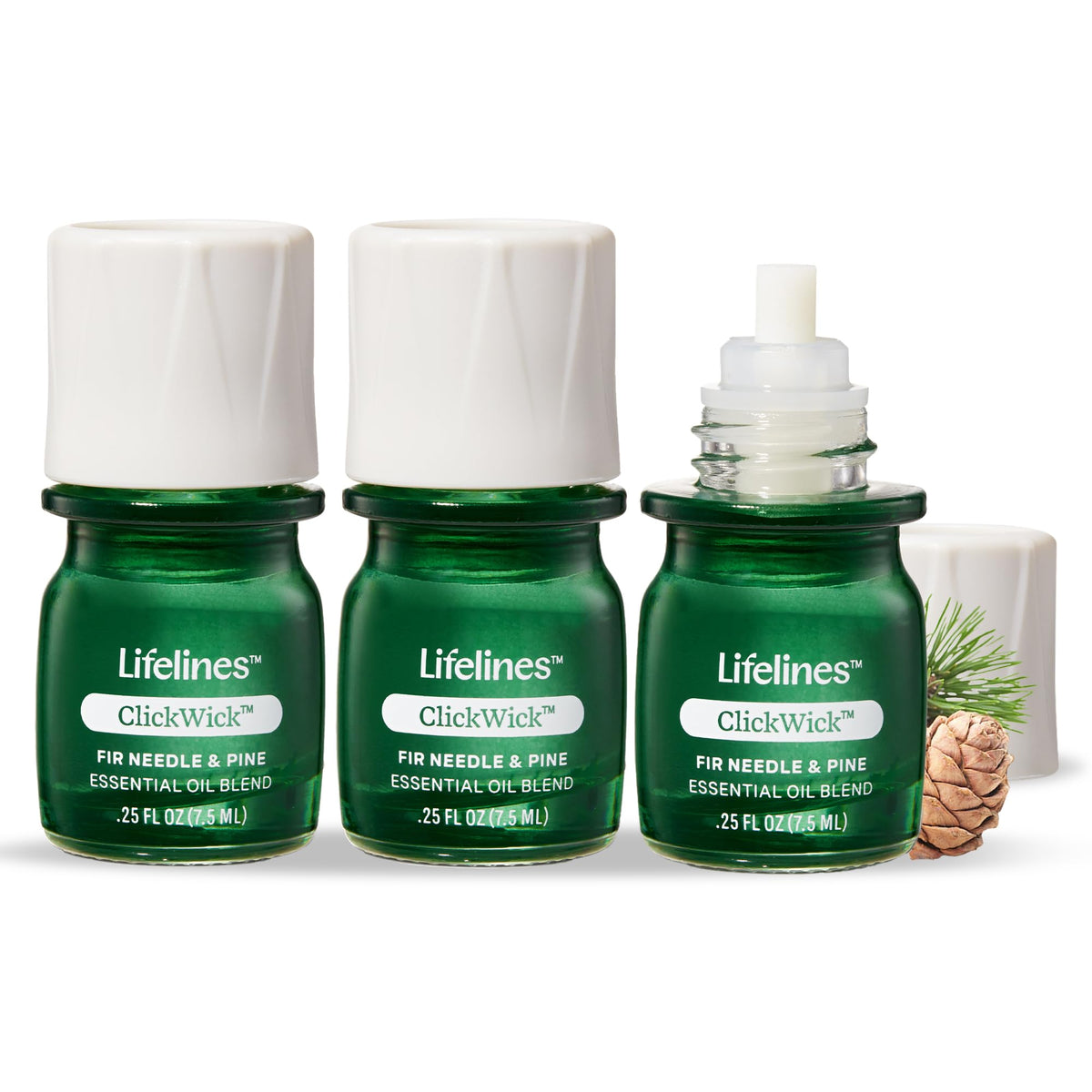 Lifelines Walk in the Woods ClickWick bottle in diffuser base for forest ambiance.