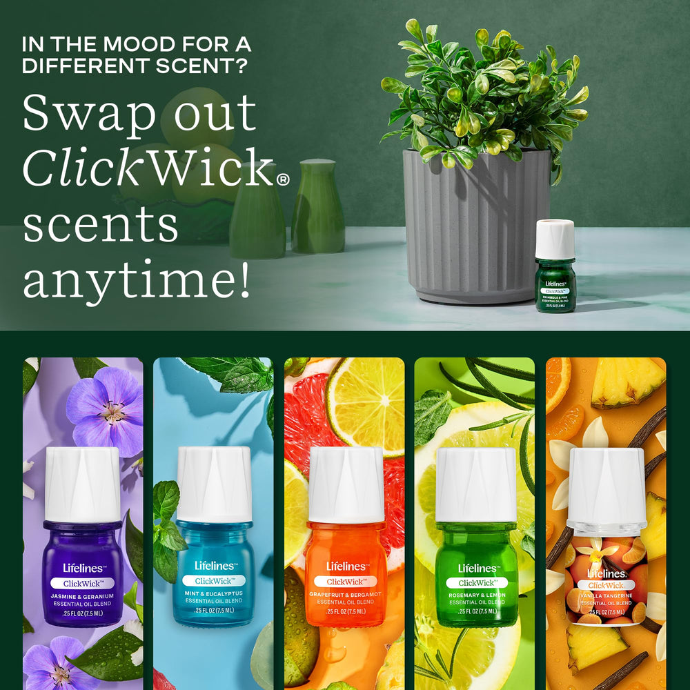 Woodsy aroma being prepared in Lifelines diffuser setup for home use.