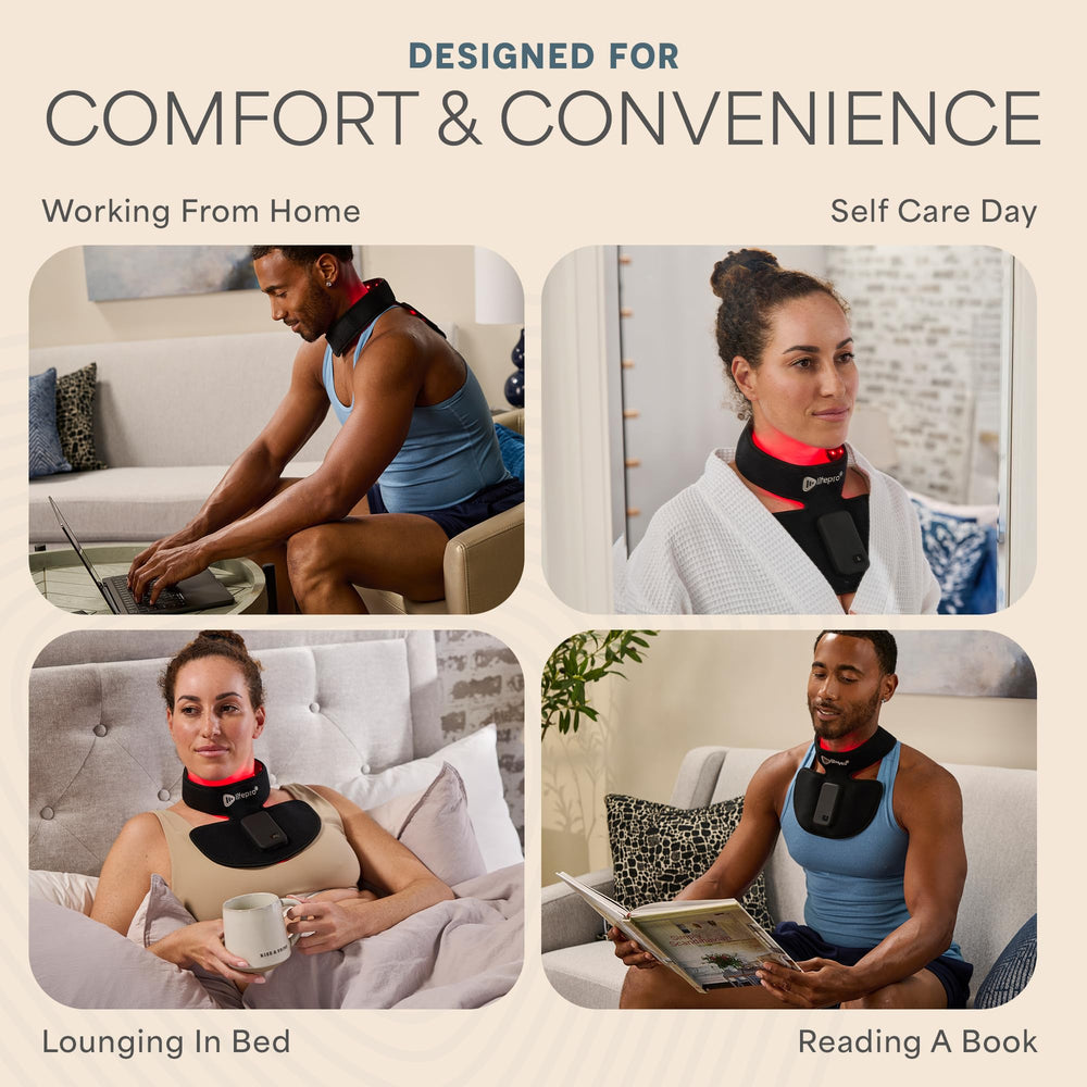 LifePro compact charger keeps the neck wrap powered for on-the-go sessions