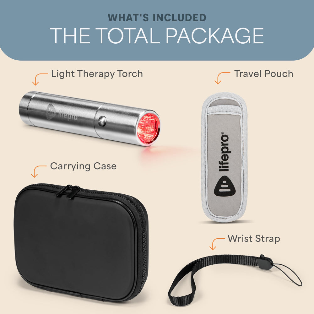 LifePro LumiCure in-use scene demonstrates convenient red light therapy for joints and muscles.