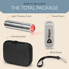 LifePro LumiCure in-use scene demonstrates convenient red light therapy for joints and muscles.