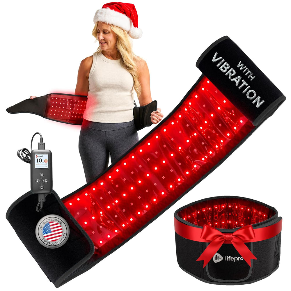 LifePro Red Light Therapy Belt close-up showing 105 LEDs for targeted body warmth