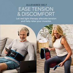 LifePro belt remote control enabling hands-free therapy sessions.