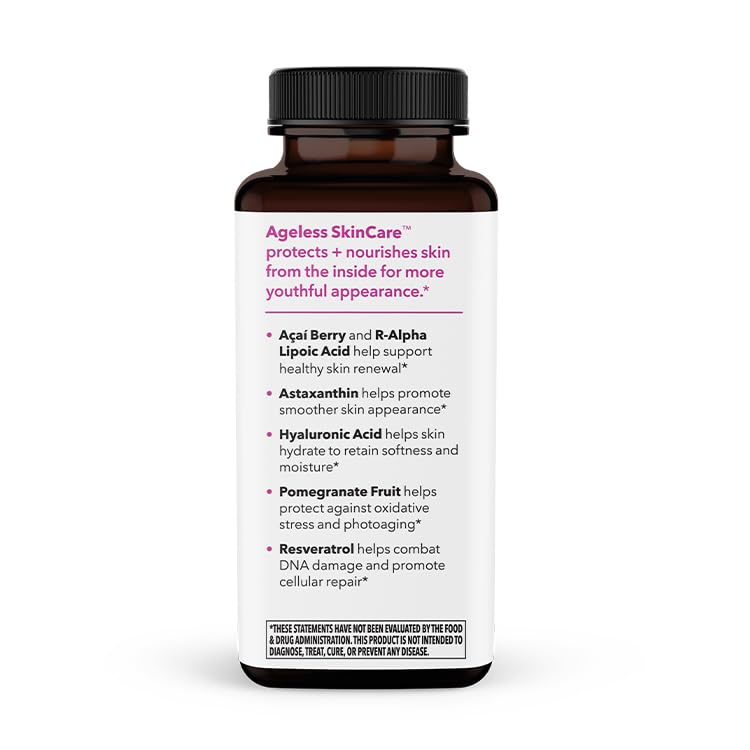 LifeSeasons Ageless Skincare resveratrol bottle label close-up signaling premium formulation