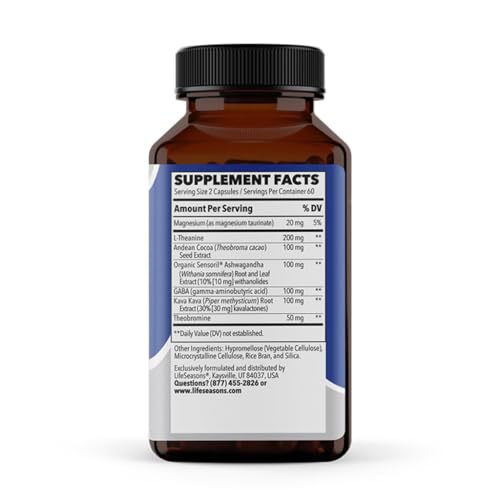 LifeSeasons Anxie-T label detail shows the doctor-formulated blend for day and night support