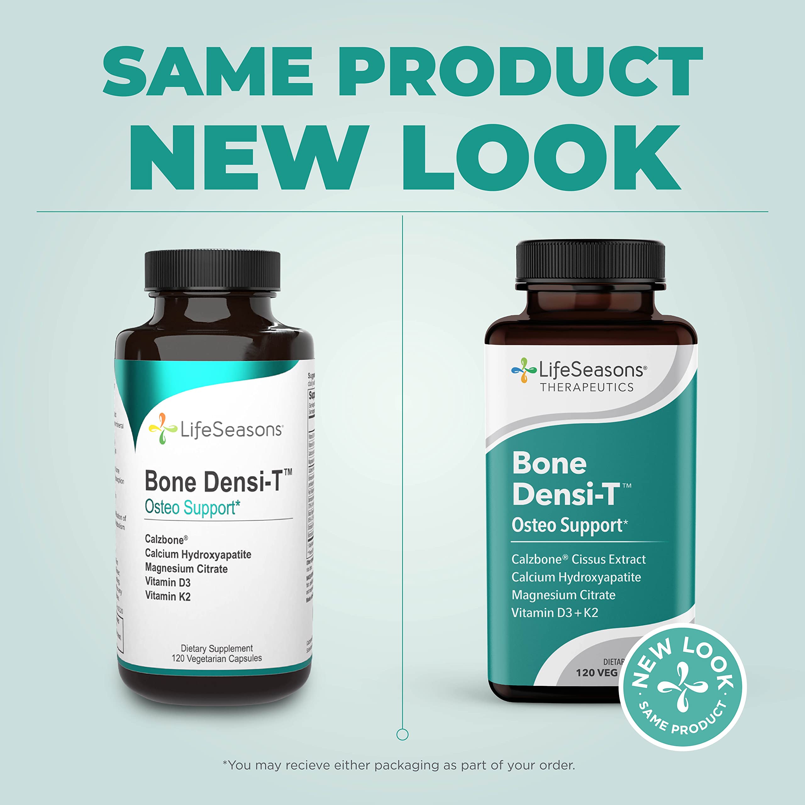 LifeSeasons Bone Densi-T shelf display suggests convenient bone health support