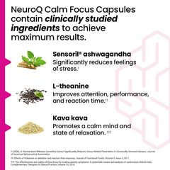 LifeSeasons NeuroQ Calm Focus on a shelf for daily stress relief and focus