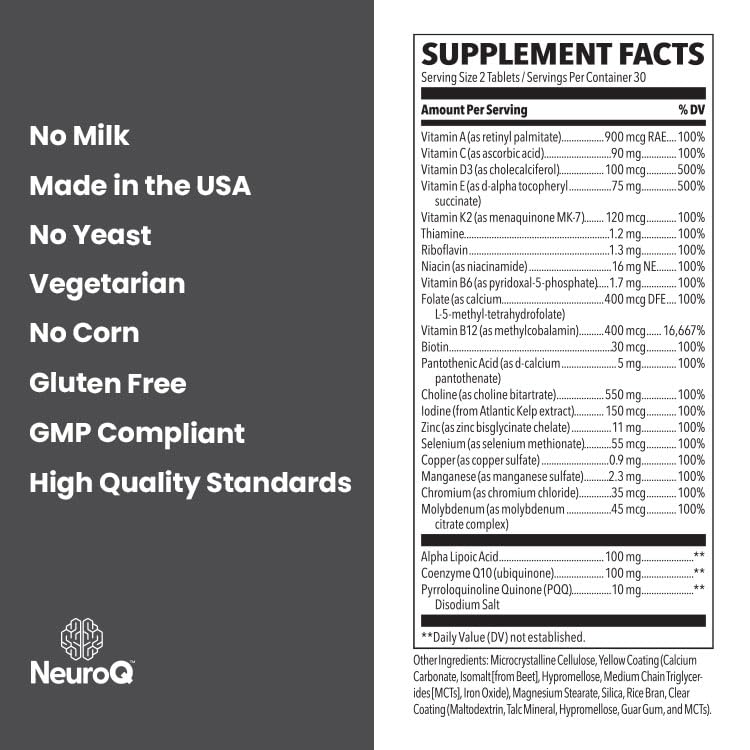 Closeup of NeuroQ ingredients implying high-potency brain and body support