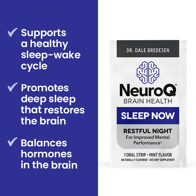 LifeSeasons NeuroQ Sleep Now mint strip being dispensed for easy nightly use.