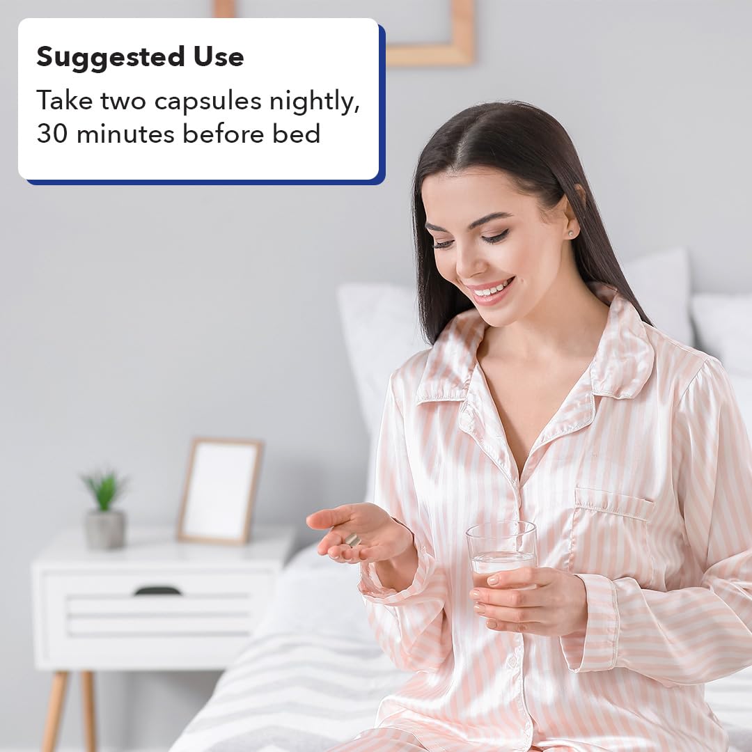 Calm bedroom scene with LifeSeasons Rest-ZZZ suggesting a restful night.
