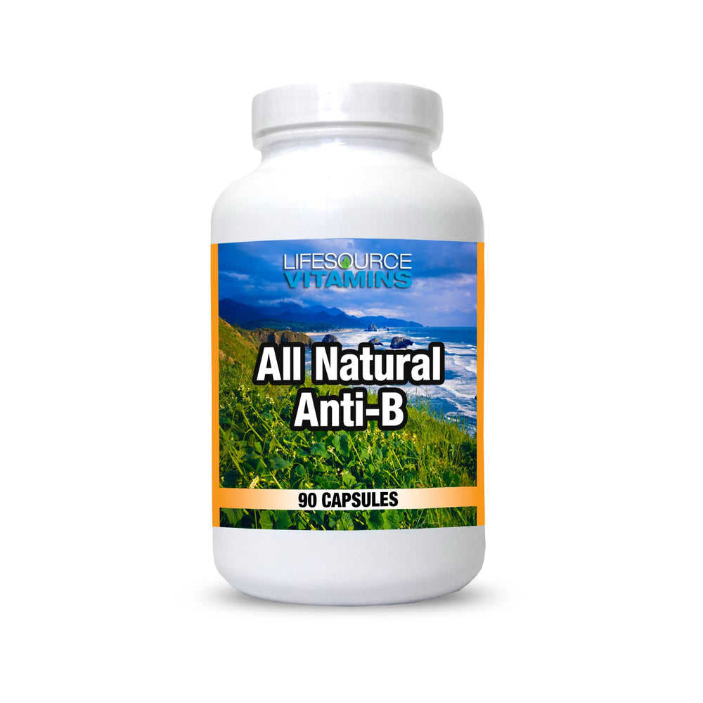 LifeSource Vitamins All Natural Anti-B capsules on a bottle for daily immune support