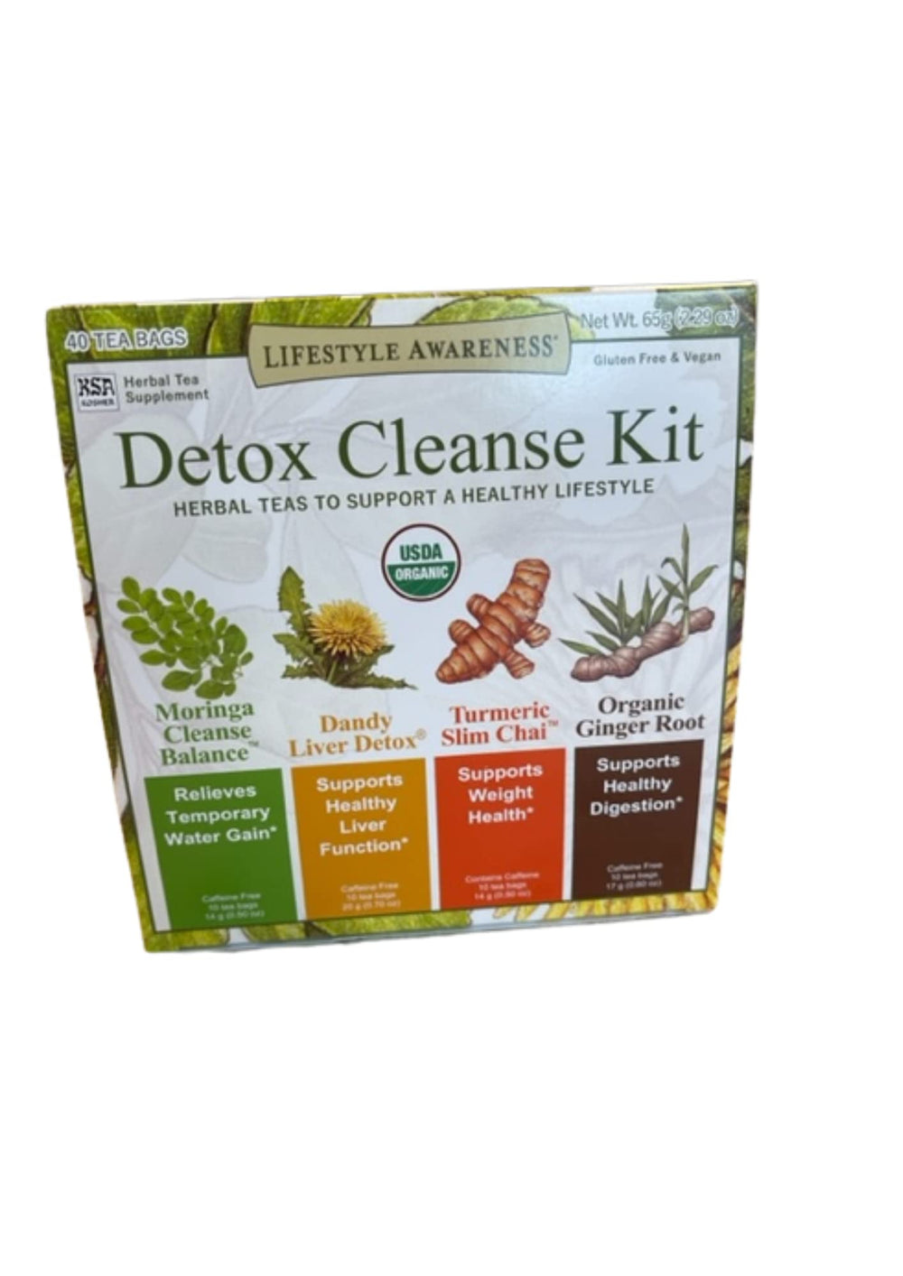 Lifestyle Awareness Detox Tea Kit box highlighting herbal blends for a healthy lifestyle