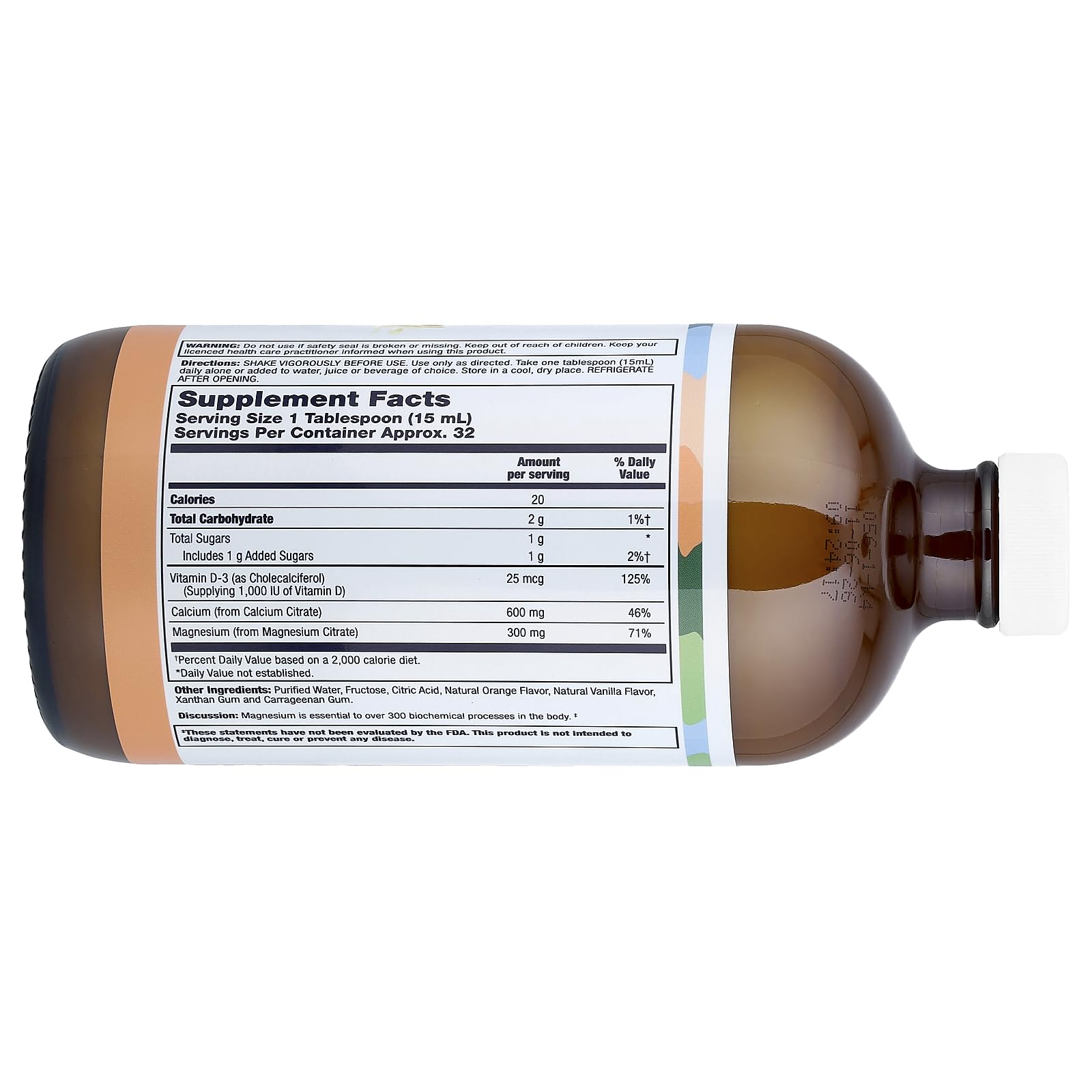 LifeTime Liquid Calcium Magnesium pour image highlights easy daily intake and flavor