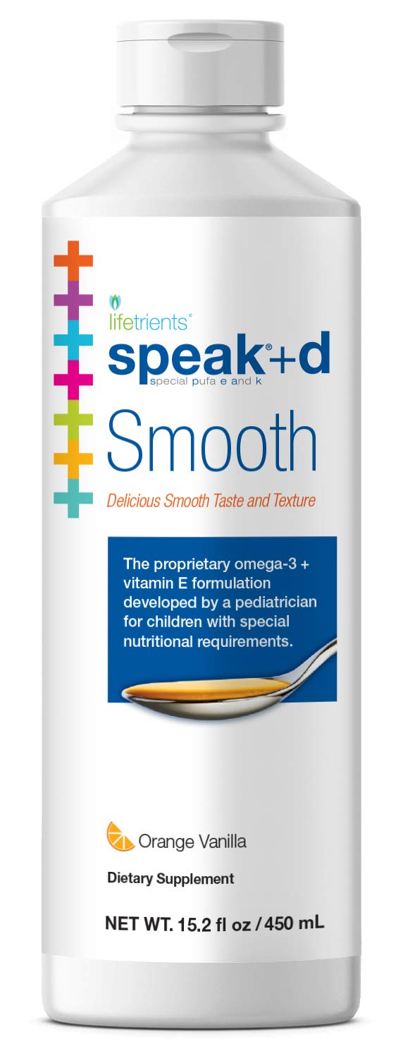 Lifetrients Speak+D Smooth orange vanilla bottle supports kids' nutritional needs
