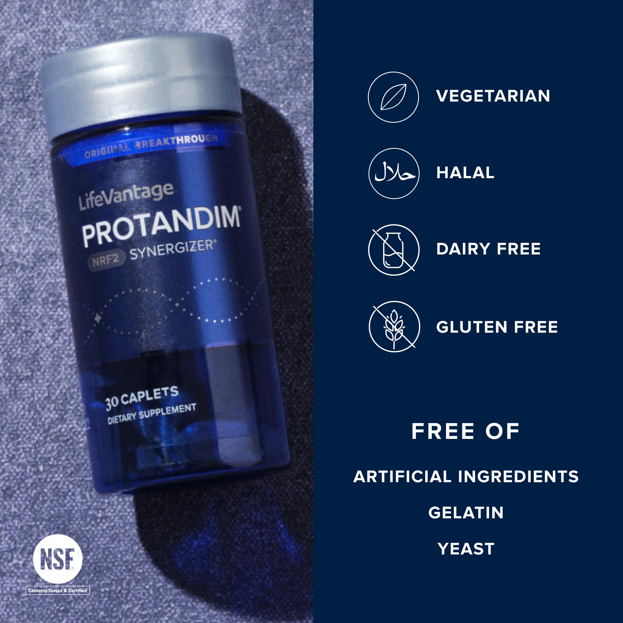 LifeVantage Protandim Nrf2 Synergizer packaging display aiding quick, informed shopping decisions.