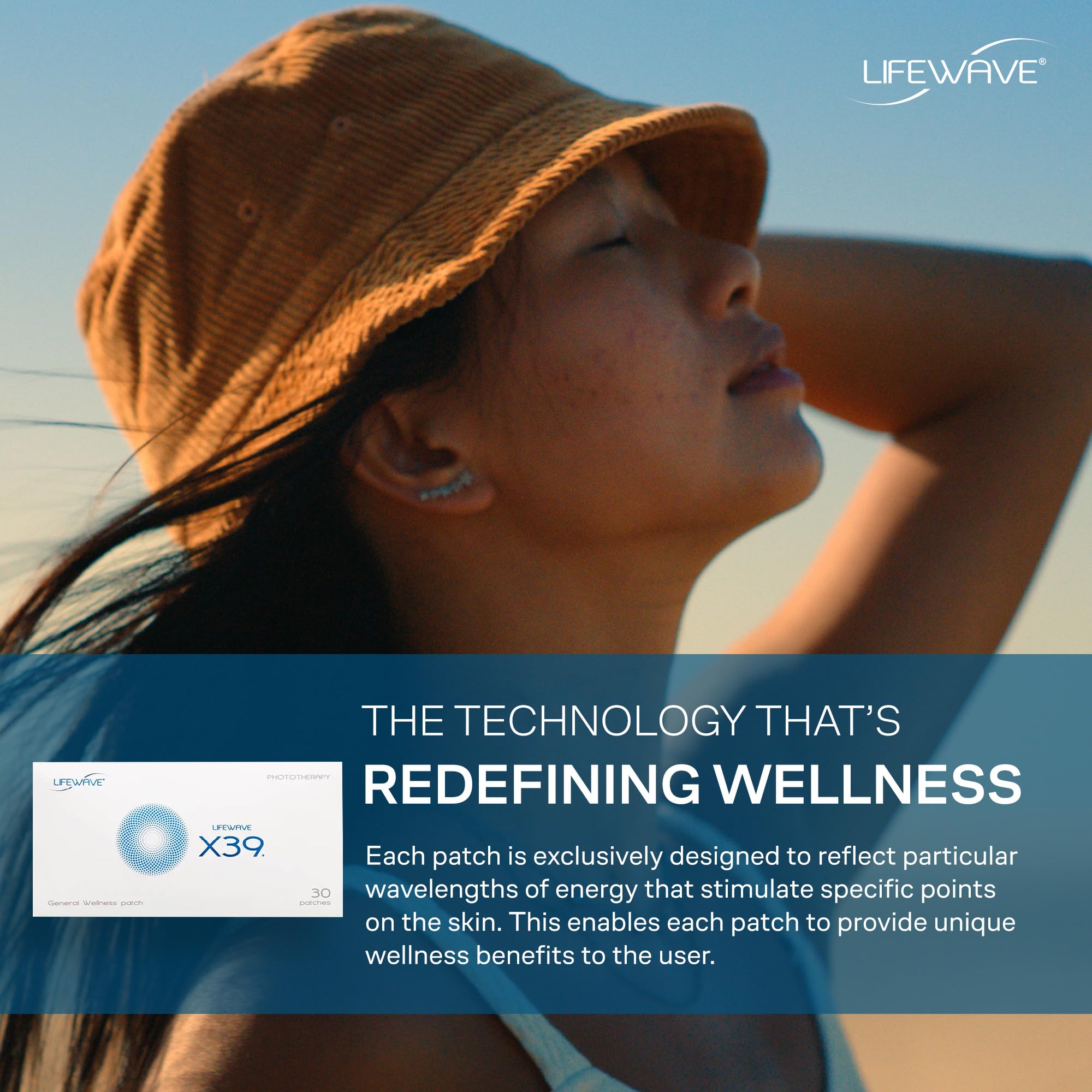 LifeWave X39 patch on forearm side view demonstrating a non-invasive wellness tool.