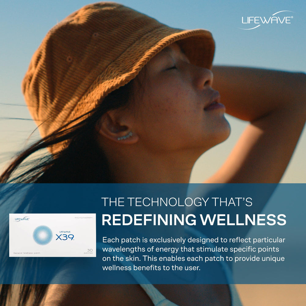 LifeWave X39 patch on forearm side view demonstrating a non-invasive wellness tool.