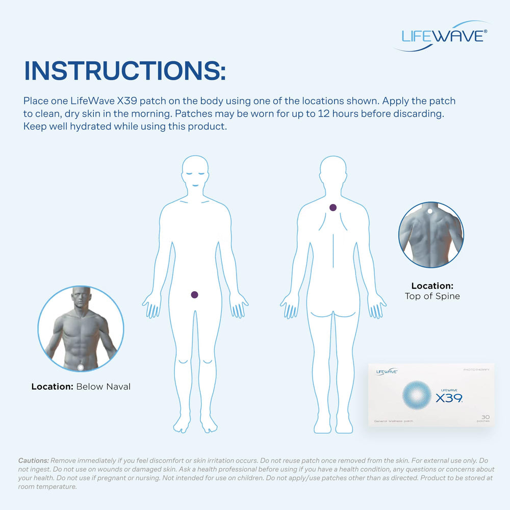LifeWave X39 packaging displayed for easy 30-day use planning.