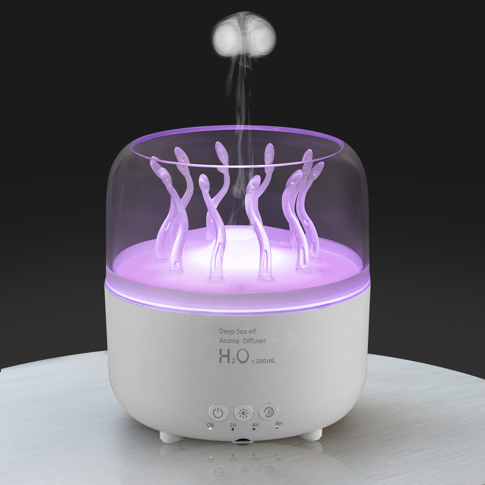 Lifgtzyn Jellyfish Diffuser 280ml top view releasing gentle mist for a calm space