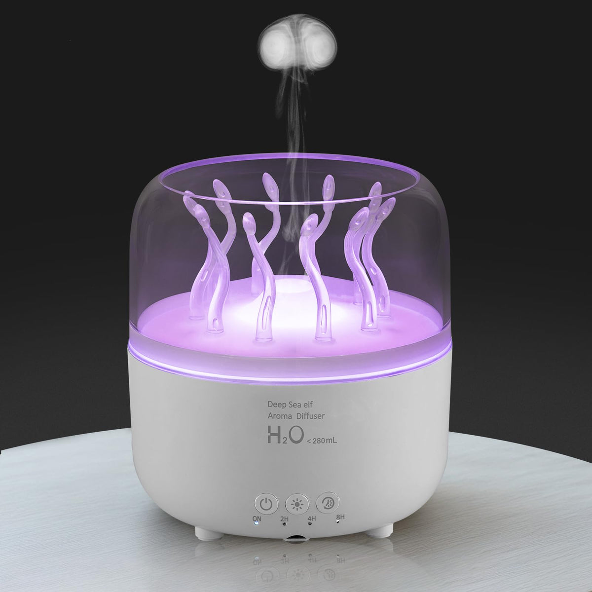Lifgtzyn Jellyfish Diffuser 280ml top view releasing gentle mist for a calm space