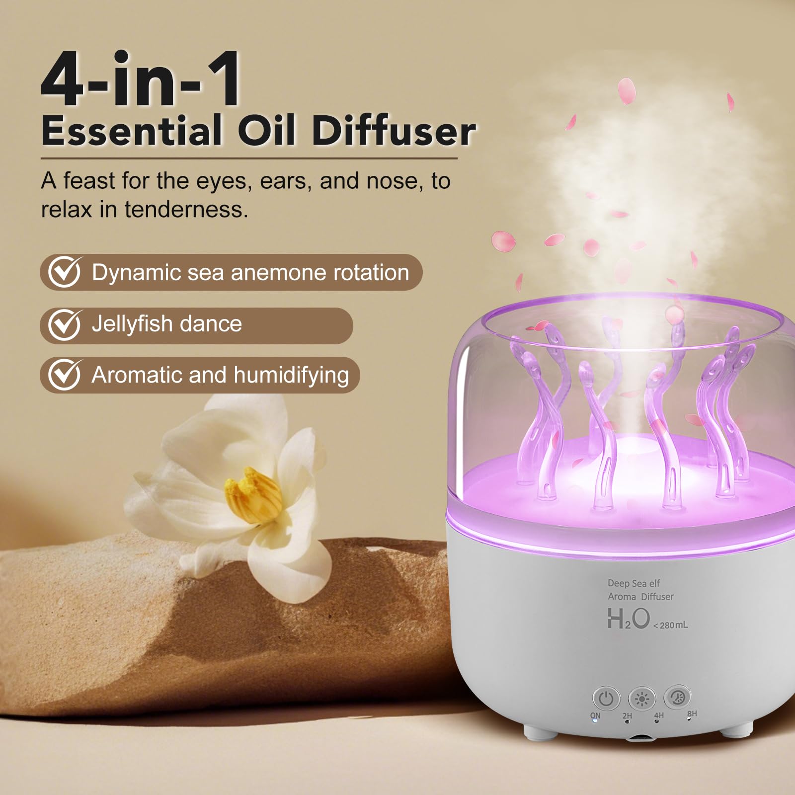 Lifgtzyn Jellyfish Diffuser auto shut-off for safe, worry-free operation